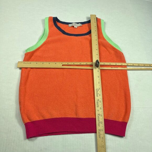 LOFT Sleeveless Sweater Tank Colorblock Casual Preppy Knit Work Pullover MEDIUM - Picture 5 of 10